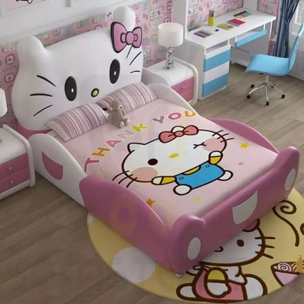 Hello kitty children's bed princess design furniture leather kids bed for bedroom