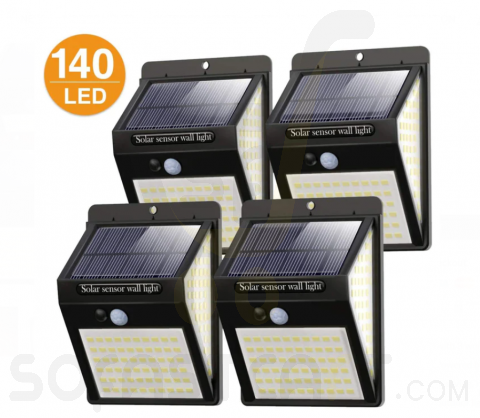 4 Pack 140 LED Outdoor Waterproof Solar Security Lights-Litogo®